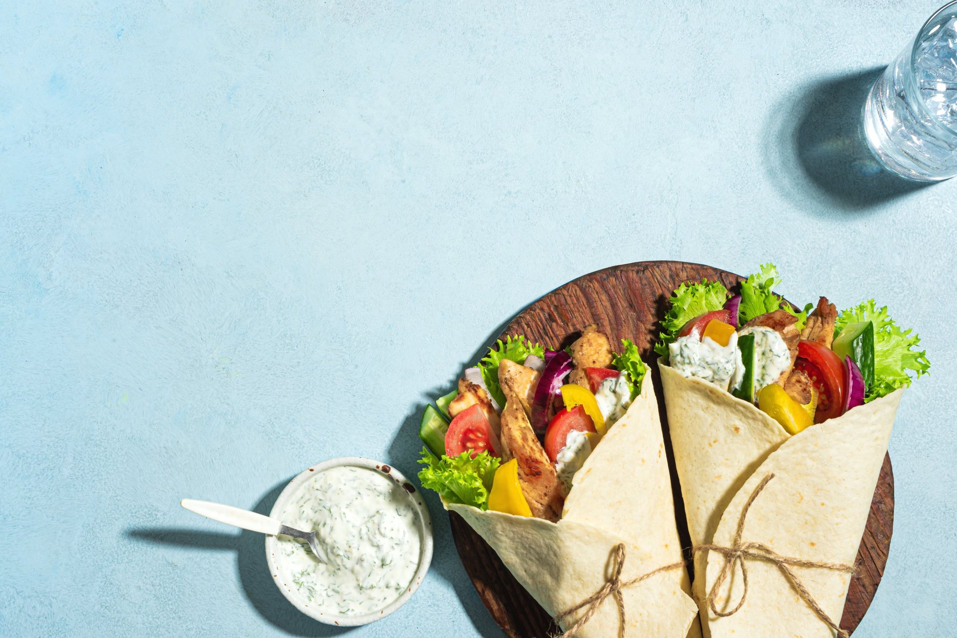 Greek chicken souvlaki wraps